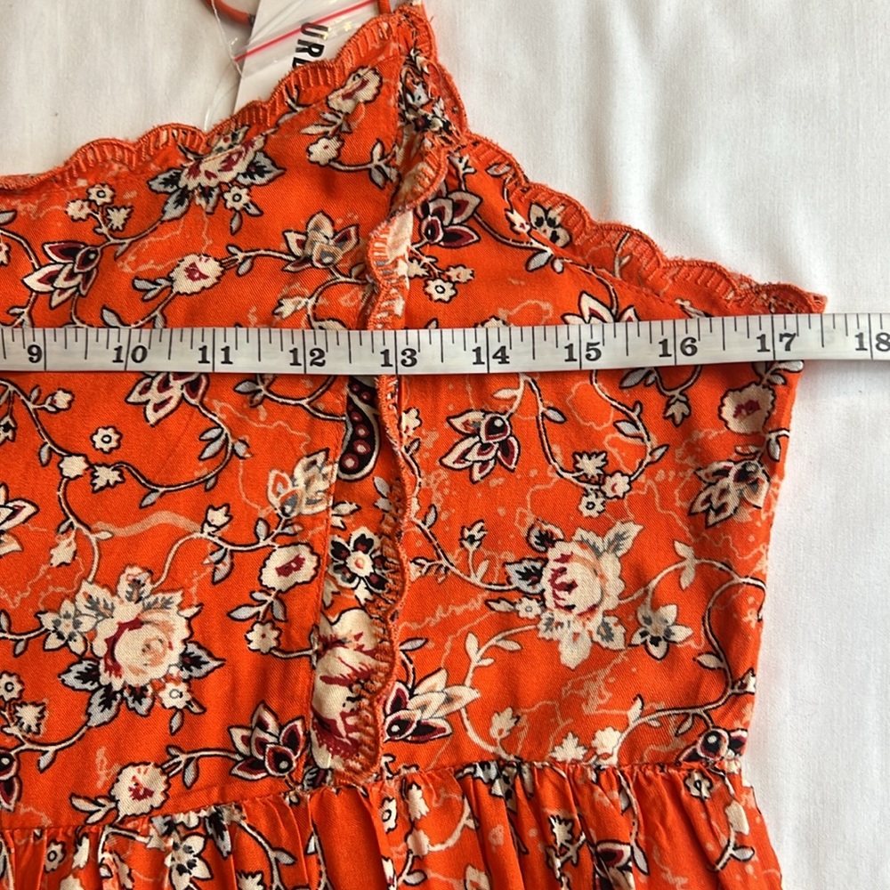 Urban outfitters Hanna Scallop Babydoll Floral Boho Peasant Hippie Dress SZ M - Picture 7 of 13